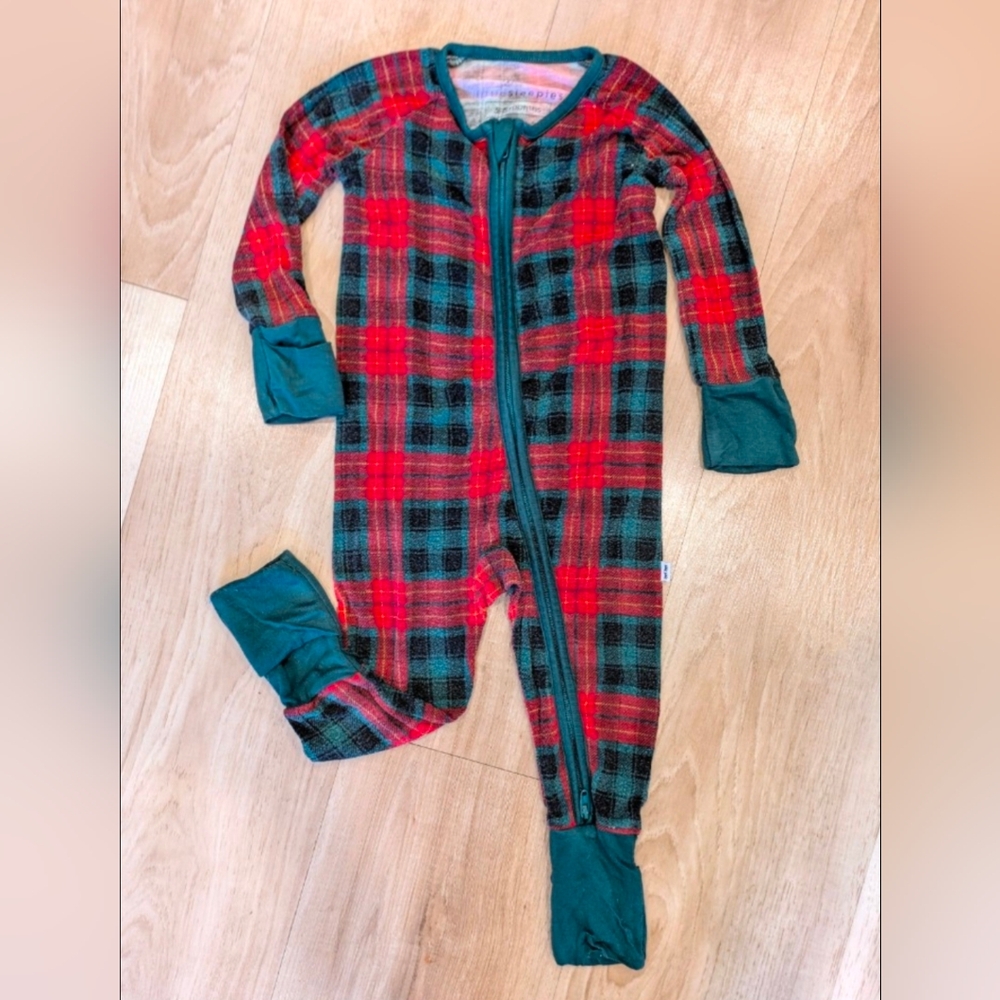 Little Sleepies Plaid Tartan Christmas Zippy